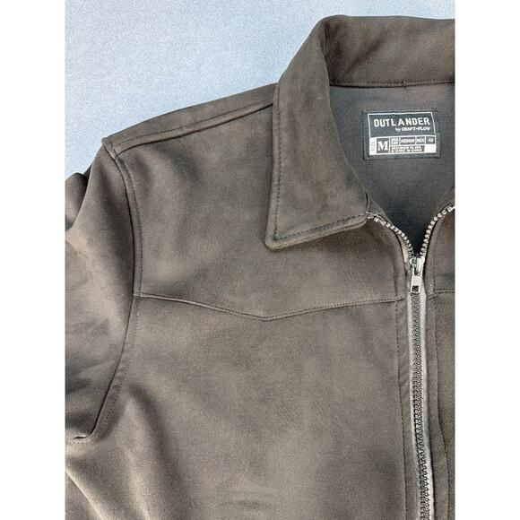 Outlander By Craft & Flow Western Suede Zip Jacket Men’s M Blk Style#E-Manuel-MN - Picture 4 of 8